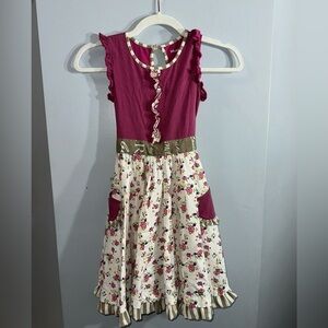 Mustard pie girls dress whimsical pattern size‎ 6x